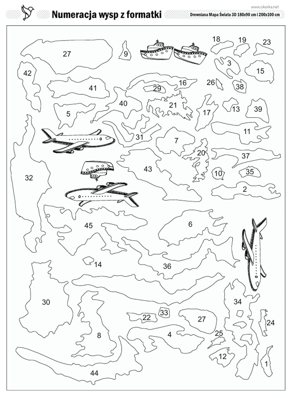 180 200 1 Numeracja Wysp Do Formatki Od Sikorkanet 180 I 200 Cm