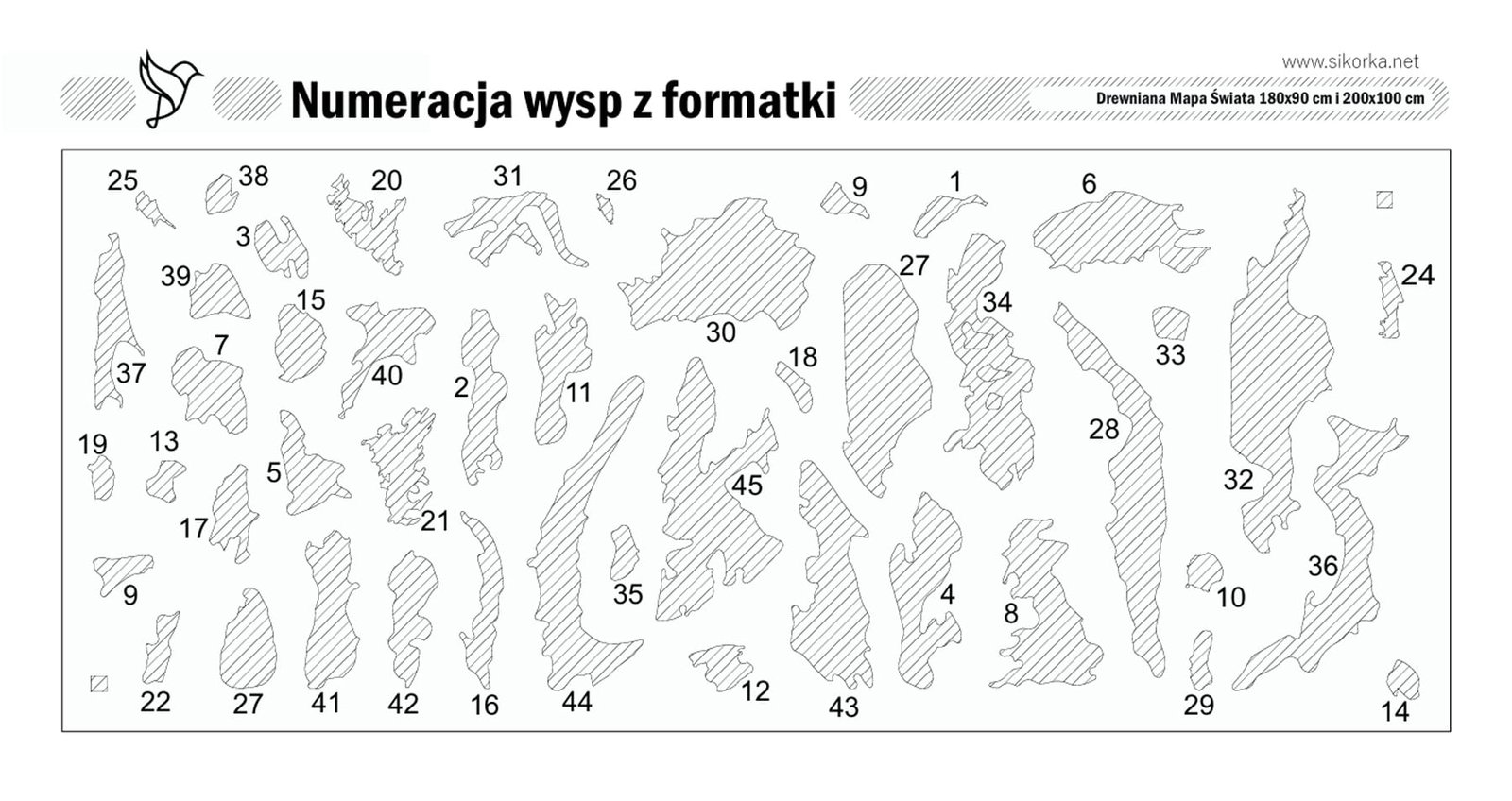 180 200 Numeracja Wysp Do Formatki Od Sikorkanet 180 I 200 Cm